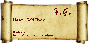 Heer Gábor névjegykártya